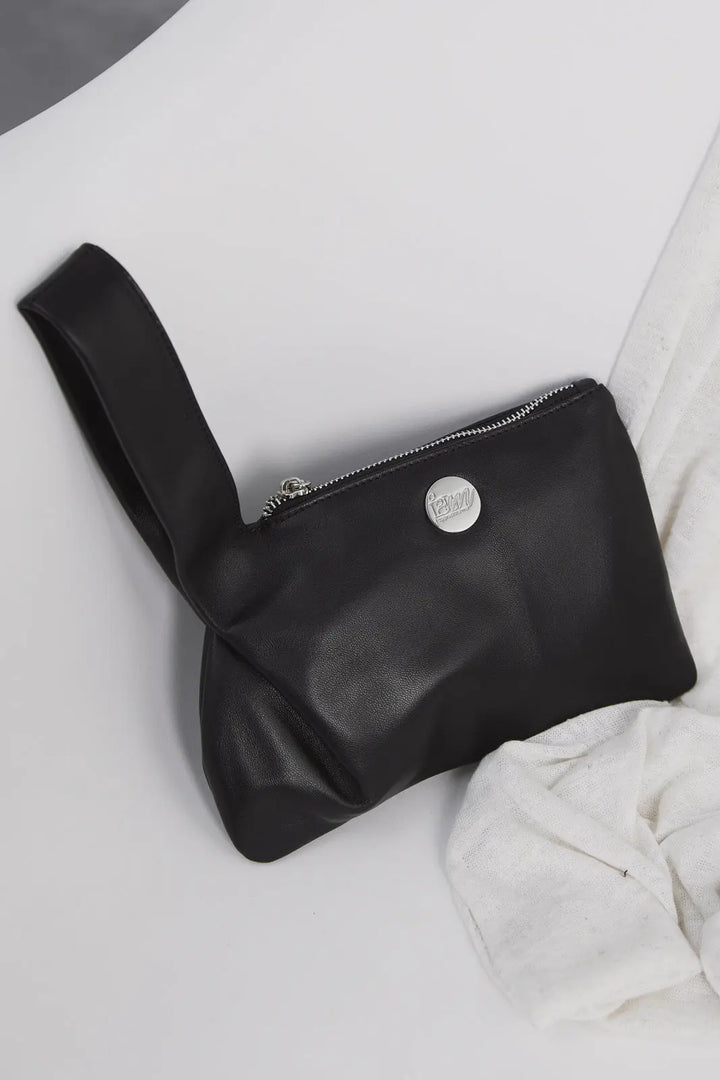 The I Appreciate Me black lambskin leather clutch