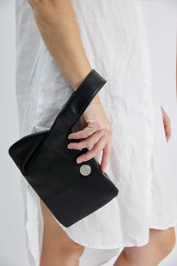 The I Appreciate Me black lambskin leather clutch