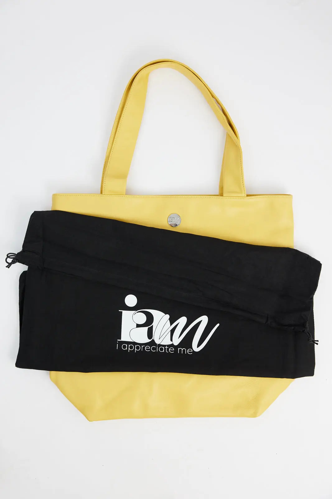 The I Appreciate Me yellow lambskin leather tote with dustbag